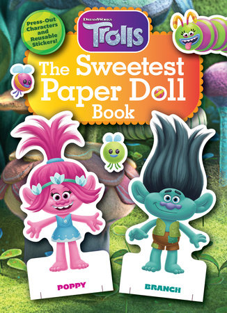 The Sweetest Paper Doll Book (DreamWorks Trolls) by Golden Books