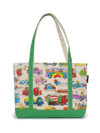 Richard Scarry: Cars and Trucks and Things That Go Large Zippered Tote by Out of Print