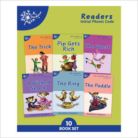 Phonic Books Dandelion Readers Set 1 Units 11-20 (Two-letter spellings sh, ch, th, ng, qu, wh, -ed, -ing, le) by Phonic Books