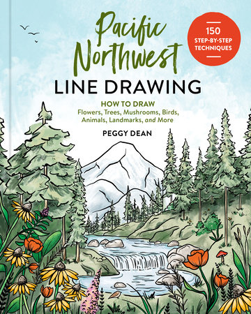 Pacific Northwest Line Drawing by Peggy Dean