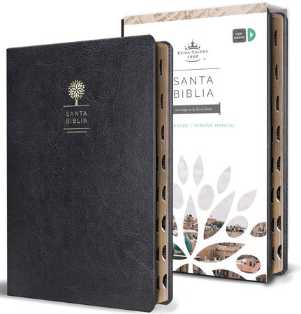 Biblia Reina Valera 1960 letra grande. Símil piel negro, índice, tamaño manual /  Spanish Bible RVR 1960. Handy Size, Thumb Index, Large Print, Black Leath by Reina Valera Revisada 1960