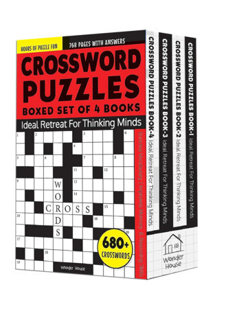 Crossword Puzzles Boxed Set [4 Books] - 680+ Engaging Crossword Puzzles / Page Count: 768 /8000+ Words for Vocabulary Building / Puzzles with Answer Sheet by Wonder House Books