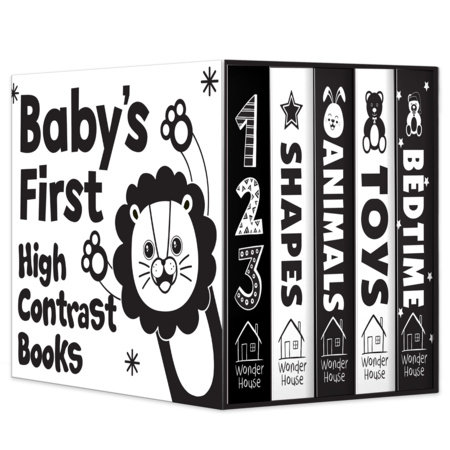 Baby’s First High-Contrast Books Boxed Set [Box Set of 5] - Age Group: 0+ / Black and White Tummy Time Books /Illustrated Board Book for Kids/Toddlers / by Wonder House Books