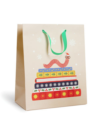 Holiday Bookworm Gift Bag (Large) by Out of Print