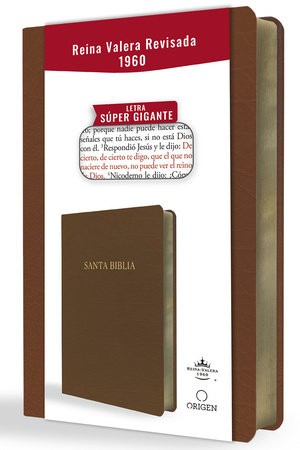 Biblia Reina Valera Revisada 1960 letra súper gigante, símil piel marrón / Spanish Bible RVR 1960 Super Giant Print, Brown Leathersoft by Reina Valera Revisada 1960