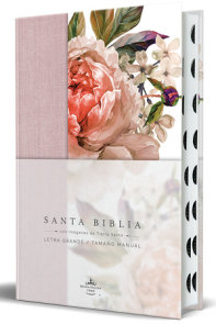Biblia Reina Valera 1960 letra grande. Tapa dura, tela rosada con flores, tamaño   manual con índice / Spanish Bible RVR 1960, Large Print, Hardcover, Pink Cl