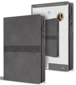 Biblia RVR 1960 Tamaño manual, letra gigante, piel gris con cremallera e índice / Spanish Bible RVR 1960 Giant Print, Gray Leathersoft with Zipper and Index