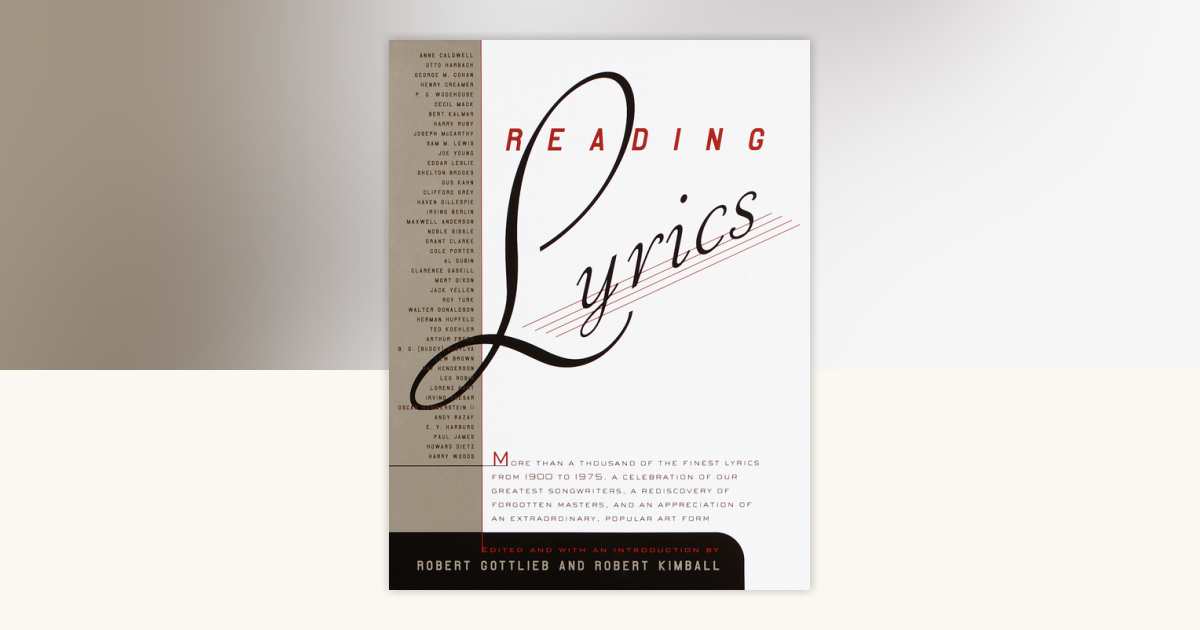 Reading Lyrics: 9780375400810 | PenguinRandomHouse.com: Books
