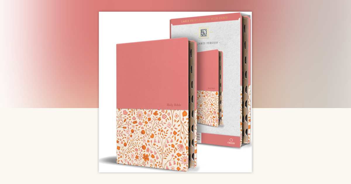 KJV Holy Bible, Large Print Handy Size format, 2 Piece Pink Floral ...